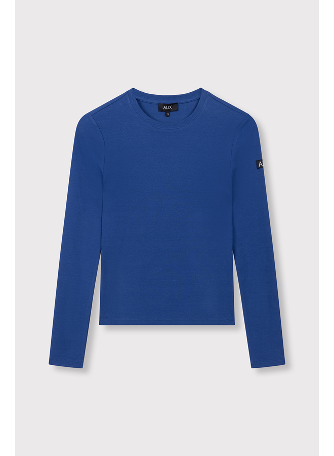Rib Longsleeve Top Dark Blue