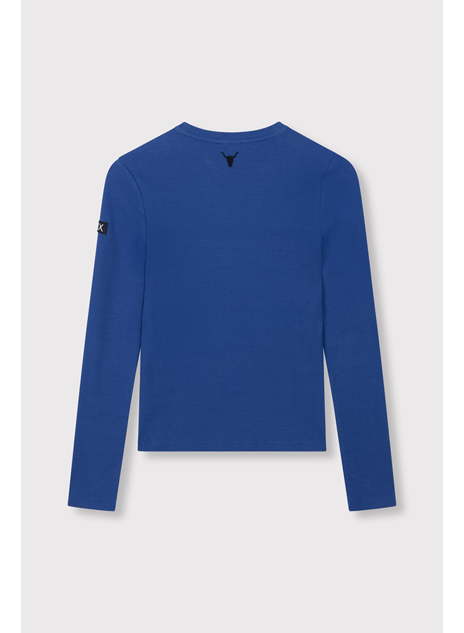 Rib Longsleeve Top Dark Blue