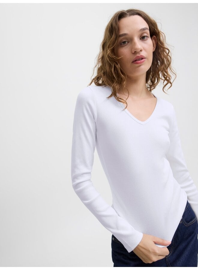 Freya V-neck Top Bright White
