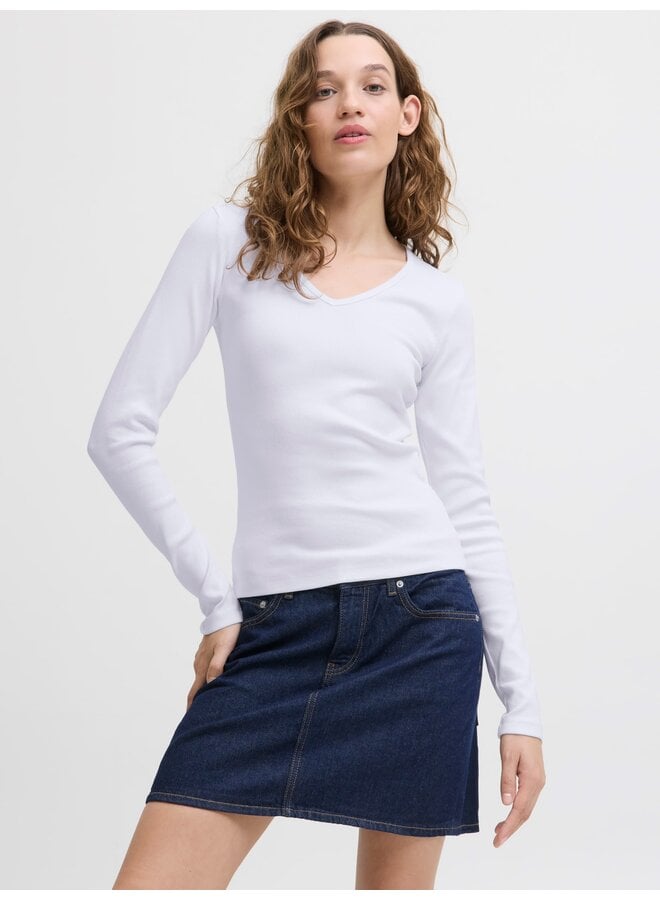 Freya V-neck Top Bright White