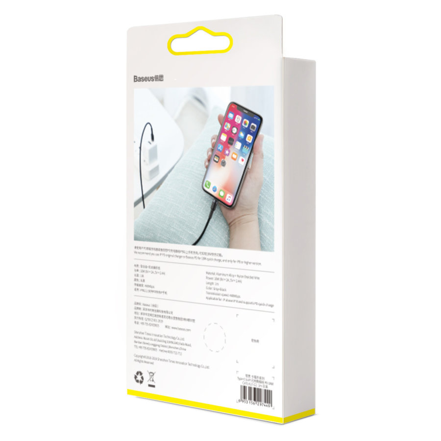 Cable Type-C naar Lightning Quick Charge 18W 1 meter