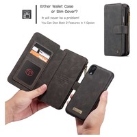 2 in 1 Zipper Wallet for iPhone 11 Pro Max Black