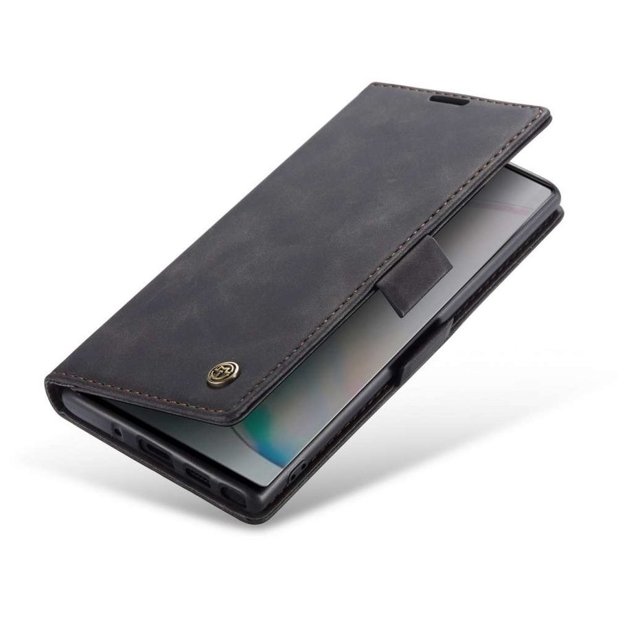 Retro Wallet Slim voor Samsung Note 10 Zwart