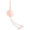 Recci Mirror 3 in 1 cable Lightning / Micro / Type C Pink