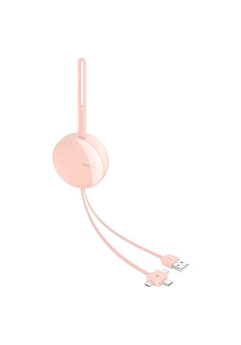  Recci Spiegel 3 in 1 Kabel Lightning / Micro / Typ C Pink 