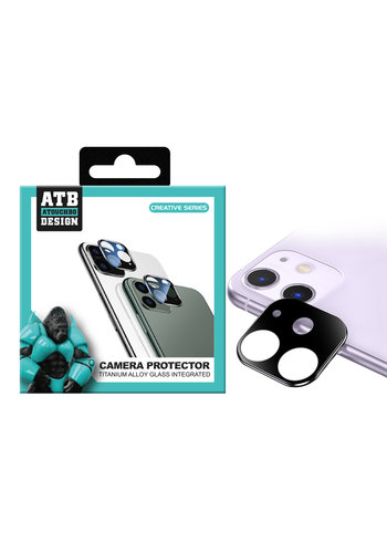  ATB Design Protecteur d'Objectif de Caméra Titane + Verre Trempé iPhone 11 Argent 