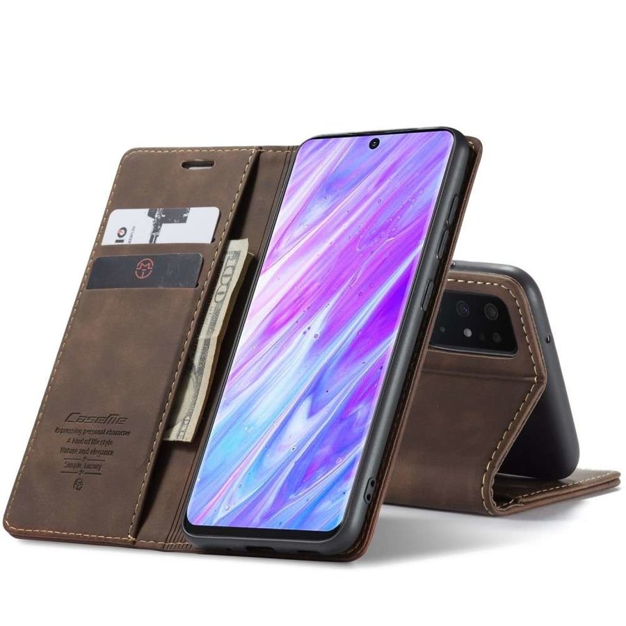 Portefeuille Rétro Slim pour Samsung S20 Ultra Marron