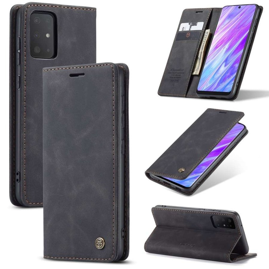 Retro Wallet Slim pour Samsung S20 Plus Noir