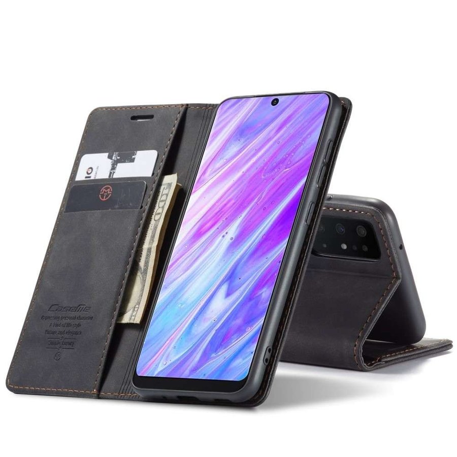 Retro Wallet Slim für Samsung S20 Plus Schwarz