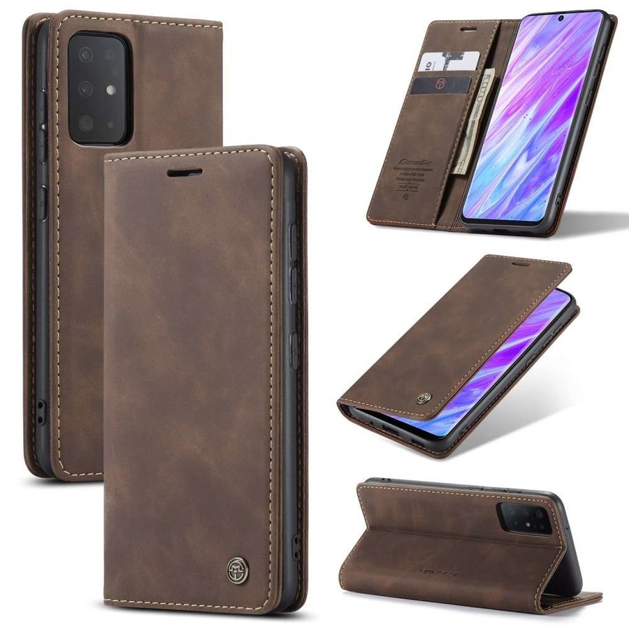 Portefeuille Rétro Slim pour Samsung S20 Plus Marron