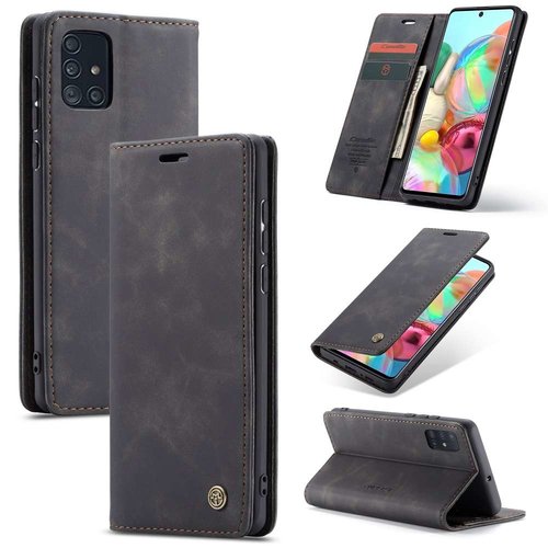  CaseMe Portefeuille Retro Slim pour A71 Noir 