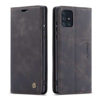 Retro Wallet Slim pour Samsung A71 Noir