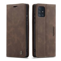 Portefeuille Rétro Slim pour Samsung A71 Marron