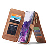 CaseMe 2 in 1 Zipper Wallet voor Samsung S20 Ultra Bruin