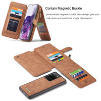 2 in 1 Zipper Wallet voor Samsung S20 Ultra Bruin