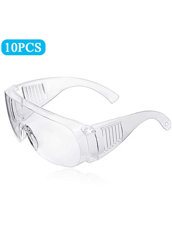  Okulary ochronne Przezroczyste Uniwersalne 10 sztuk 