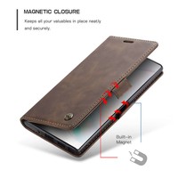 Portefeuille Rétro Slim pour Samsung Note 20 Ultra Marron