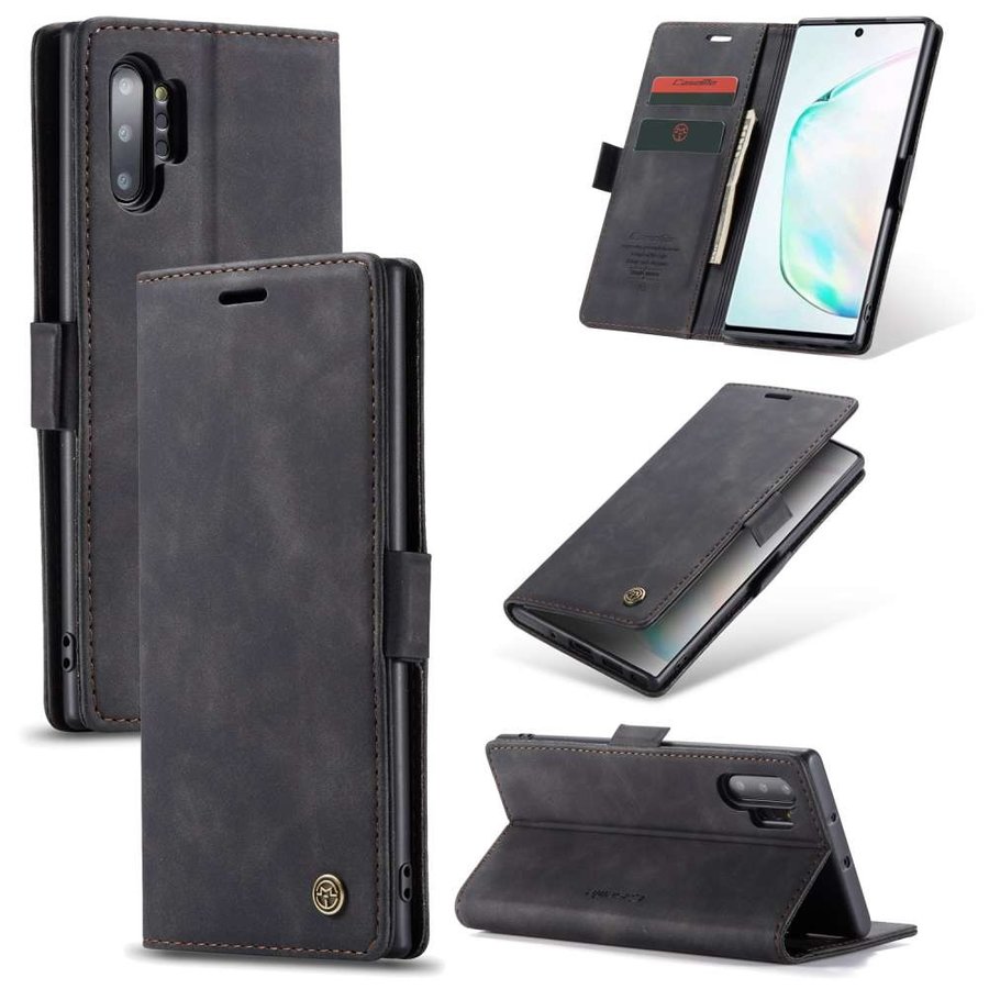 Portefeuille Rétro Slim pour Samsung Note 20 Ultra Noir