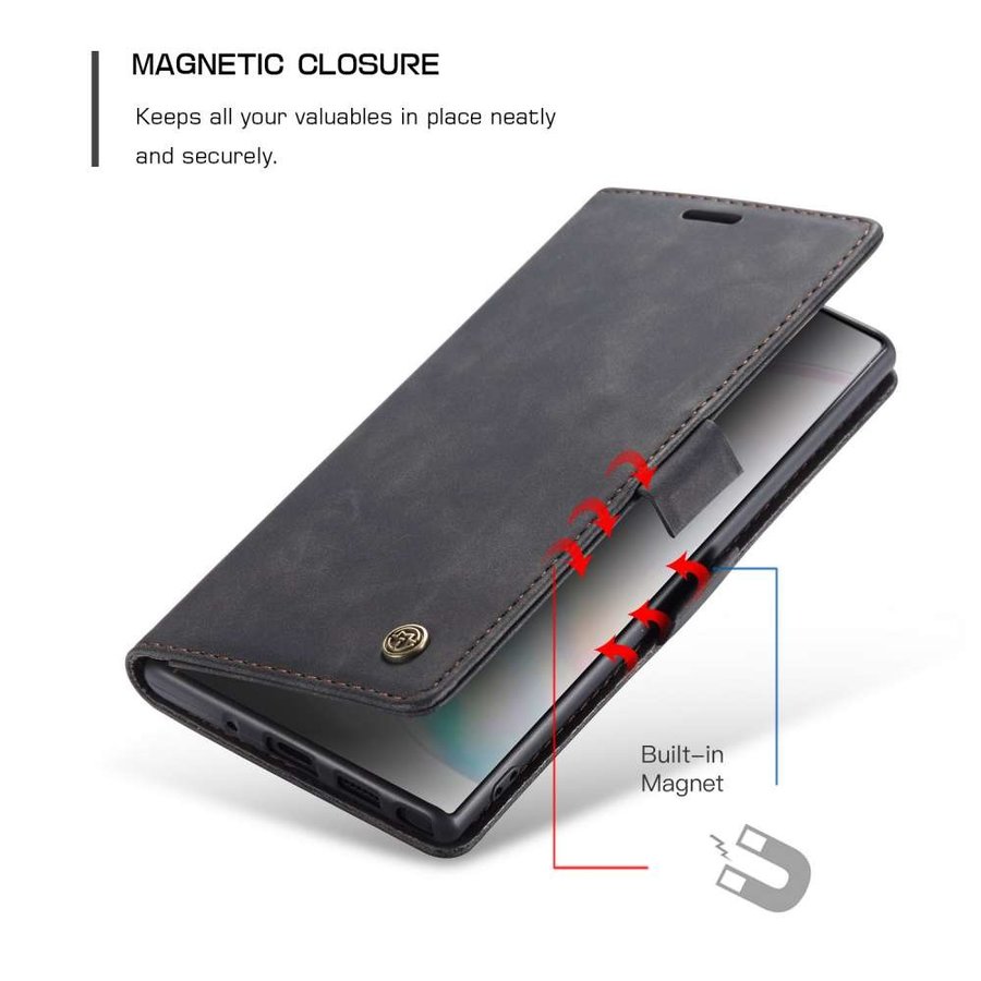 Portafoglio Retro Slim per Samsung Note 20 Nero