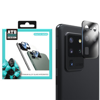 Protector de Lente de Cámara de Titanio + Vidrio Templado Samsung S20 Ultra Negro