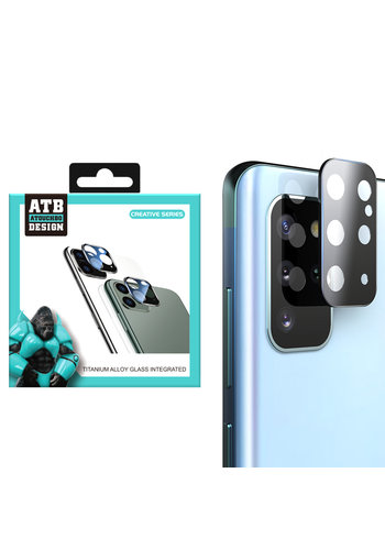  ATB Design Kameraobjektivschutz aus gehärtetem Glas aus Titan + S20 Plus Schwarz 