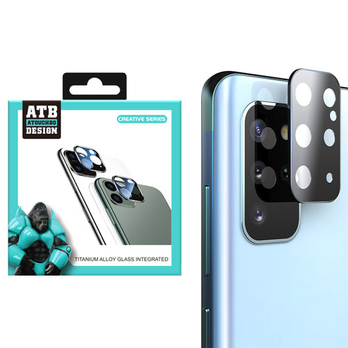  ATB Design Protector de lente de cámara de vidrio templado + titanio S20 Plus Negro 