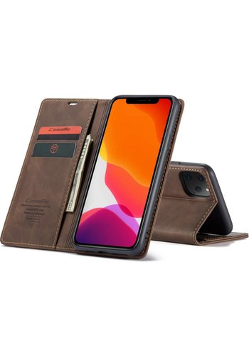  CaseMe Retro Wallet Slim voor iPhone 12 / 12 Pro (6.1") Bruin 