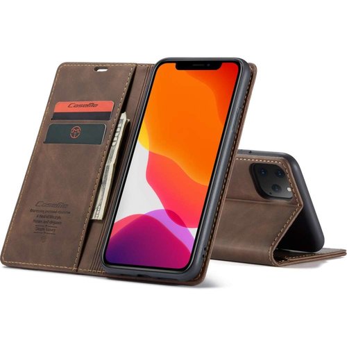  CaseMe Portefeuille rétro mince pour iPhone 12/12 Pro (6,1 po) Marron 