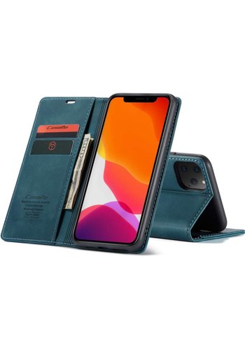  CaseMe Portafoglio sottile retrò per iPhone 12 Pro Max (6,7 ") blu 