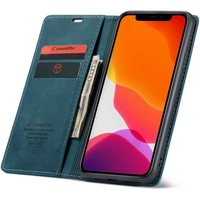 Portafoglio sottile retrò per iPhone 12 Pro Max (6,7 ") blu