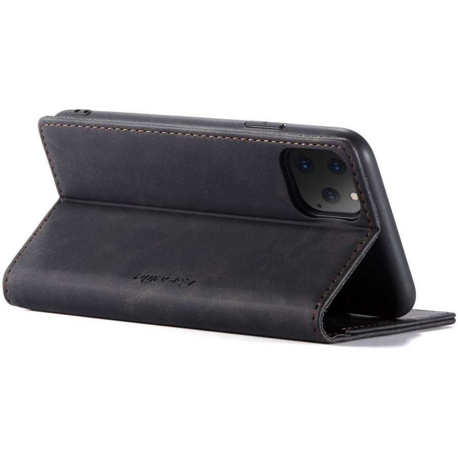 Smukły portfel retro do iPhone'a 12 Pro Max (6,7 ") czarny