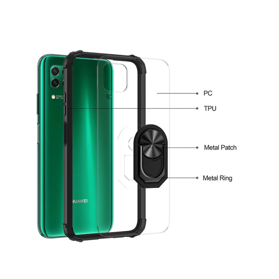 BackCover Ring for Samsung A20S Transparent Black