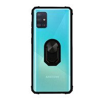 Anneau BackCover pour Samsung A71 Transparent Noir