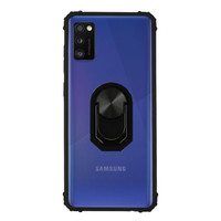 Anneau BackCover pour Samsung A41 Transparent Noir