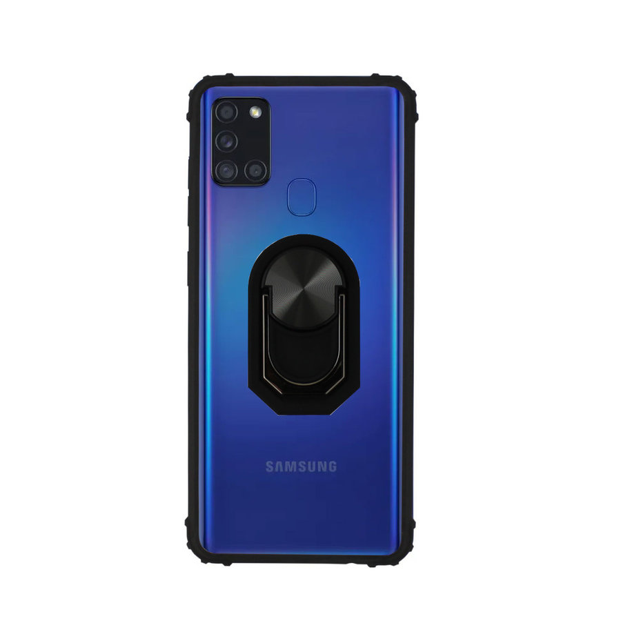 Anello BackCover per Samsung A21S Nero Trasparente