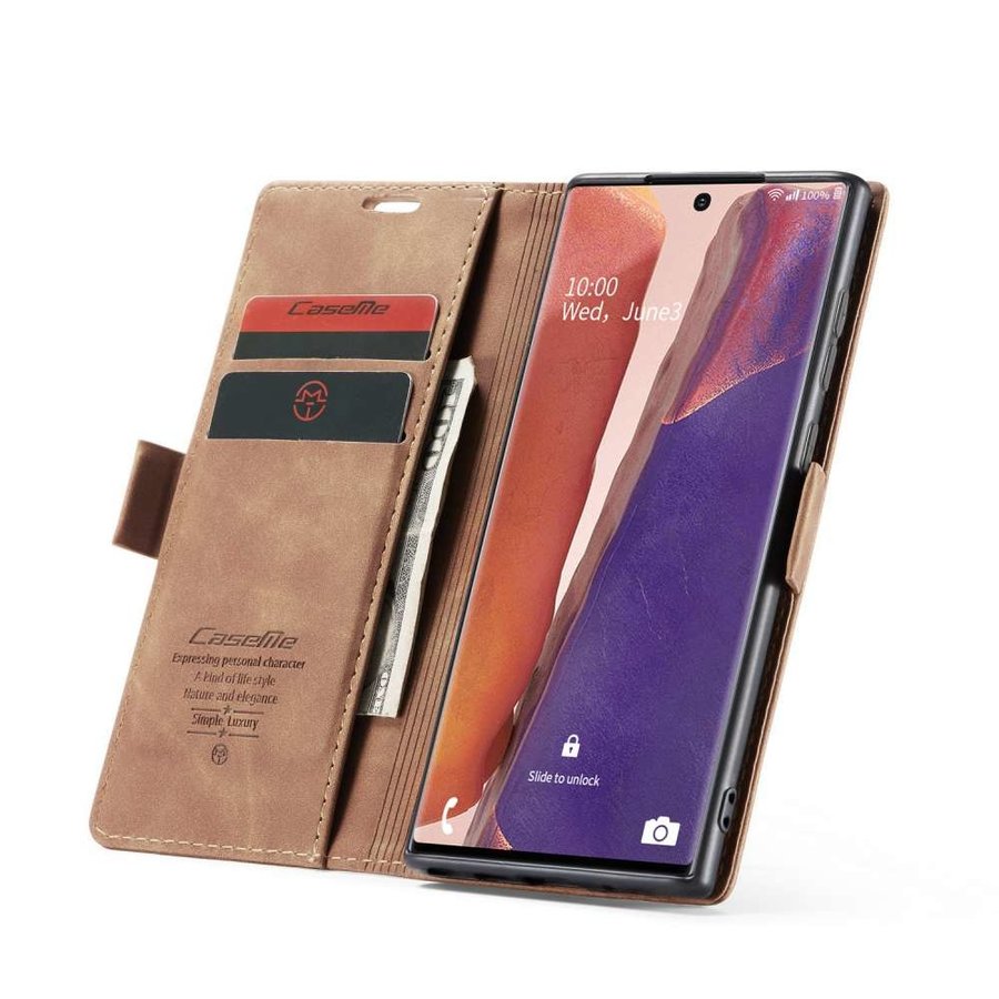 Portafoglio Retro Slim per Samsung Note 20 L. Marrone