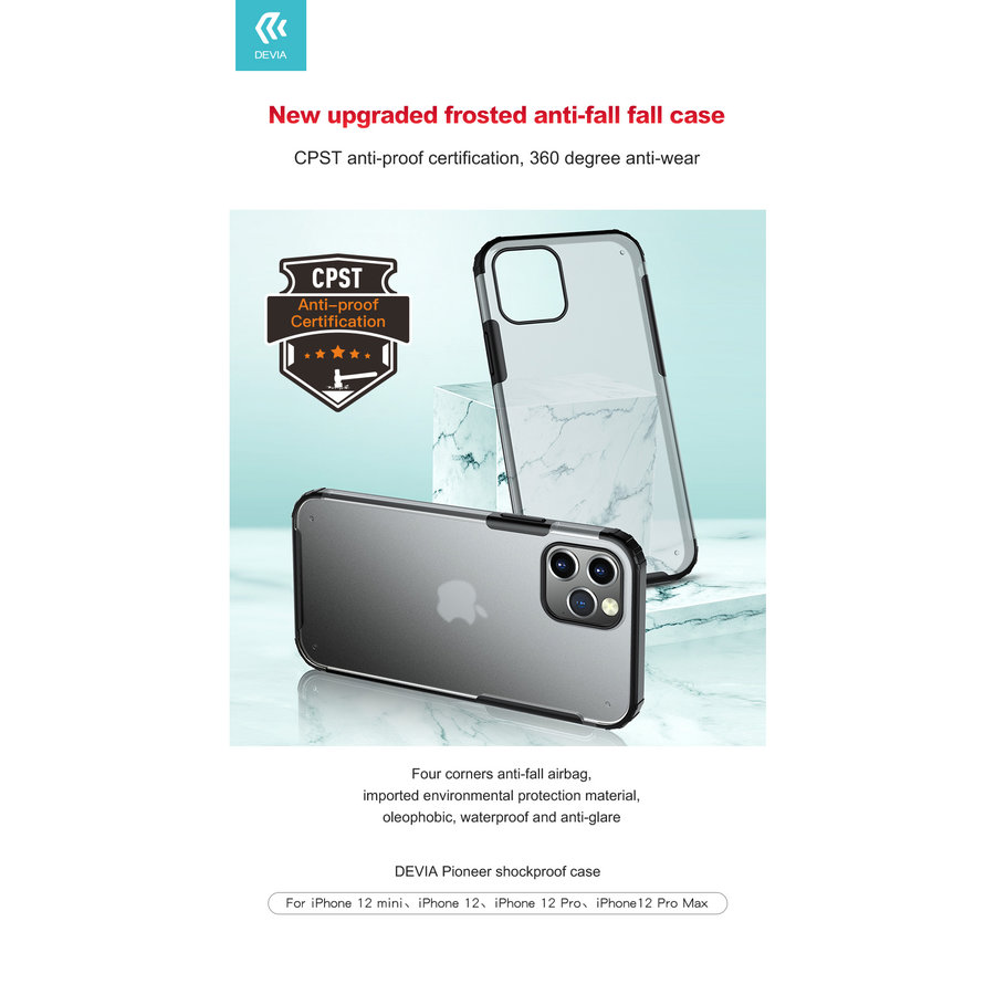 Pioneer Shockproof Case Apple iPhone 12 Mini 5.4'' Zwart