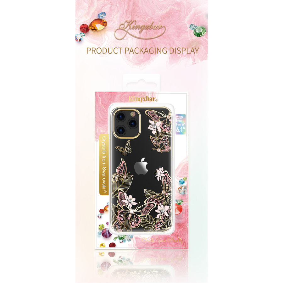 Coque arrière papillon pour iPhone 12 mini 5.4 '' Or