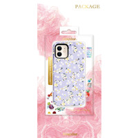 Coque arrière fleurie iPhone 12/12 Pro 6.1 '' Gardenia