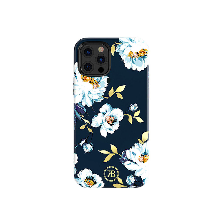 Carcasa trasera con flores para iPhone 12 mini 5.4 '' Azul Gardenia