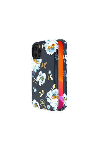  Kingxbar Coque arrière fleurie iPhone 12/12 Pro 6.1 '' Gardenia 