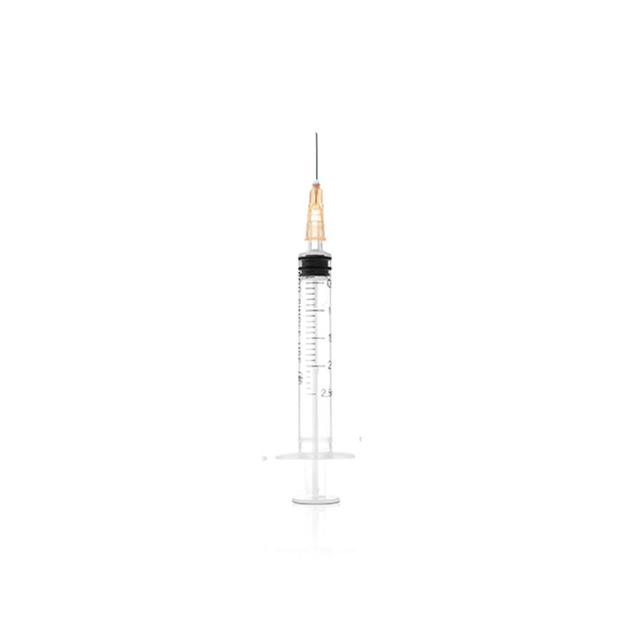 Seringue de sécurité 3 ml avec aiguille 100 pièces.