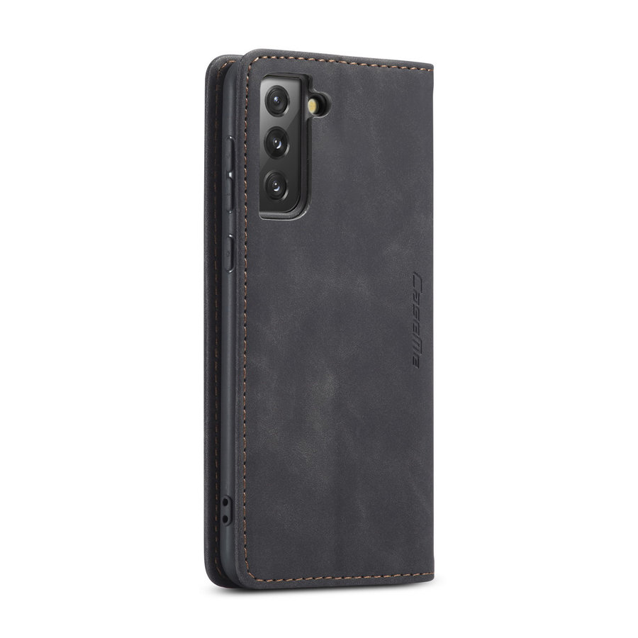 Retro Wallet Slim pour Samsung S21 Noir