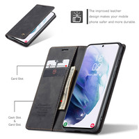 Retro Wallet Slim pour Samsung S21 Plus Noir