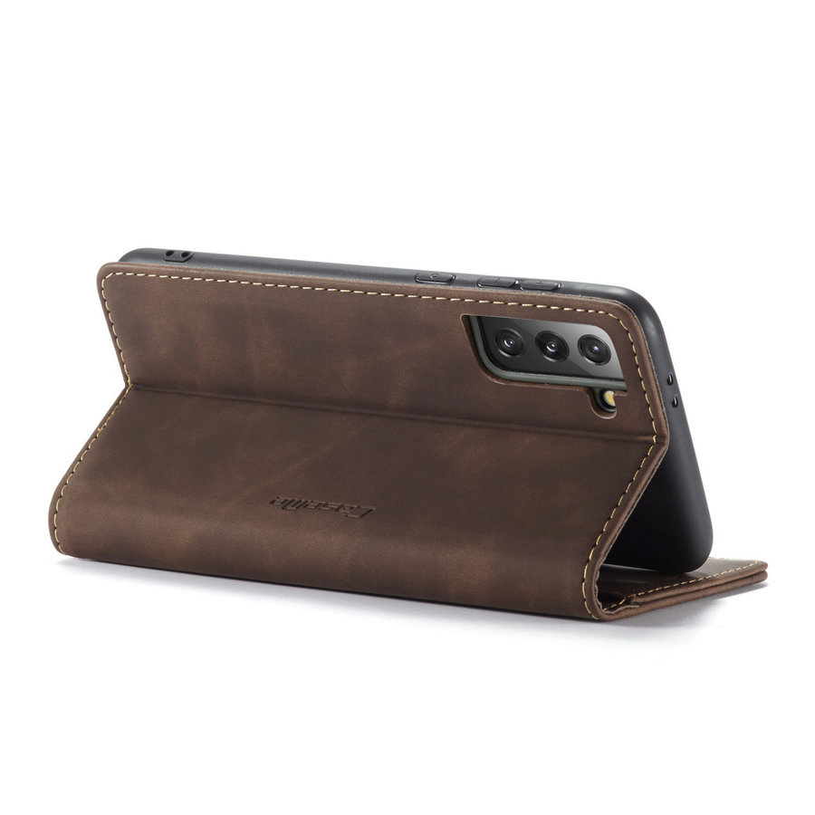 Portafoglio Retro Slim per Samsung S21 Marrone