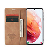 CaseMe Retro Wallet Slim voor Samsung S21 L.Bruin