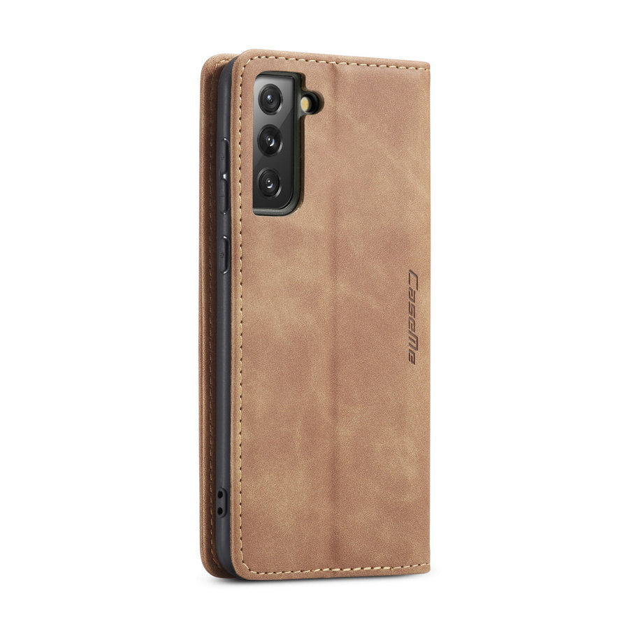 Portefeuille Rétro Slim pour Samsung S21 L. Marron