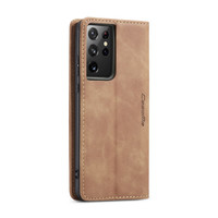 Smukły portfel retro do telefonu Samsung S21 Ultra L. Brown