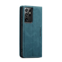 Retro Wallet Slim voor Samsung S21 Ultra Blauw