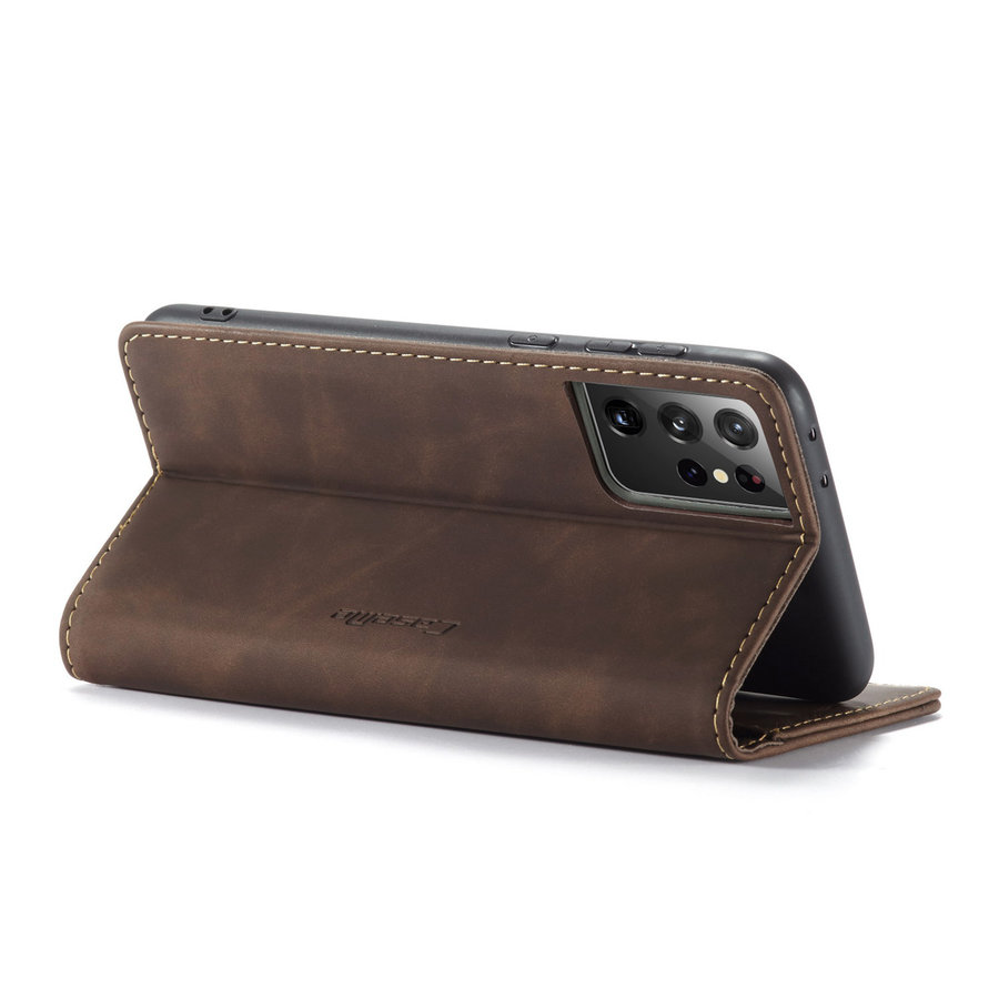 Portfel Retro Slim do Samsung S21 Ultra Brown